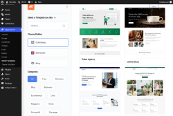 Page screenshot: Appearance &rarr; Starter Templates