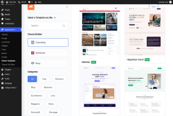 Page screenshot: Appearance &rarr; Starter Templates