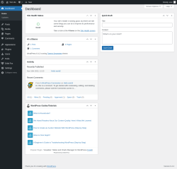 Page screenshot: Dashboard &lsaquo; Test site &mdash; WordPress