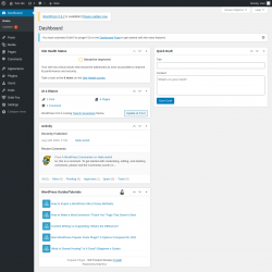 Page screenshot: Dashboard &lsaquo; Test site &mdash; WordPress