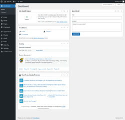 Page screenshot: Dashboard &lsaquo; Test site &mdash; WordPress