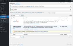 Page screenshot: Plugins ‹ Test site — WordPress