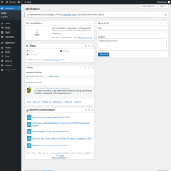 Page screenshot: Dashboard ‹ Test site — WordPress