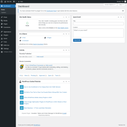 Page screenshot: Dashboard ‹ Test site — WordPress