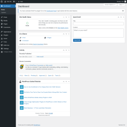 Page screenshot: Dashboard ‹ Test site — WordPress