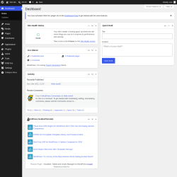 Page screenshot: Dashboard &lsaquo; Test site &mdash; WordPress