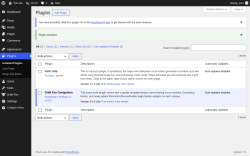 Page screenshot: Plugins &lsaquo; Test site &mdash; WordPress
