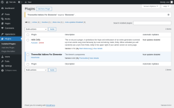 Page screenshot: Plugins ‹ Test site — WordPress