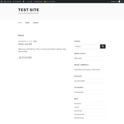 Page screenshot: Test site – Just another WordPress site
