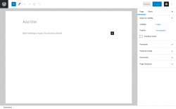 Page screenshot: Add New Page &lsaquo; Test site &mdash; WordPress