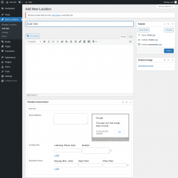 Page screenshot: Store Locations &rarr; Add New