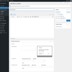 Page screenshot: Store Locations &rarr; Add New