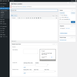 Page screenshot: Store Locations &rarr; Add New