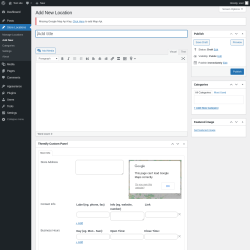Page screenshot: Store Locations &rarr; Add New