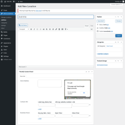 Page screenshot: Store Locations &rarr; Add New