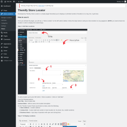 Page screenshot: About Themify Store Locator &lsaquo; Test site &mdash; WordPress