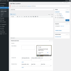 Page screenshot: Store Locations &rarr; Add New Location