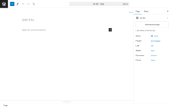 Page screenshot: Add New Page &lsaquo; Test site &mdash; WordPress