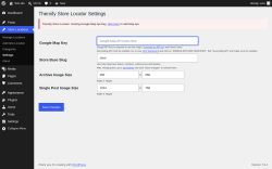 Page screenshot: Store Locations &rarr; Settings