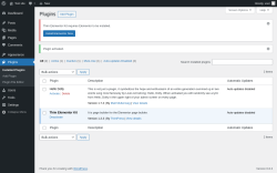Page screenshot: Plugins ‹ Test site — WordPress