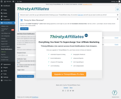 Page screenshot: ThirstyAffiliates → Event Notifications