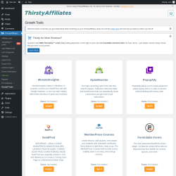 Page screenshot: ThirstyAffiliates → Growth Tools