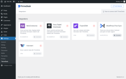 Page screenshot: Settings &rarr; ThriveDesk