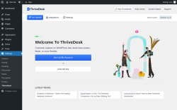 Page screenshot: ThriveDesk - Settings &lsaquo; Test site &mdash; WordPress