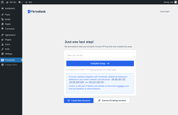 Page screenshot: ThriveDesk &lsaquo; Test site &mdash; WordPress