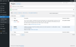 Page screenshot: Plugins ‹ Test site — WordPress