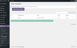 Page screenshot: Tickera → Ticket Templates
