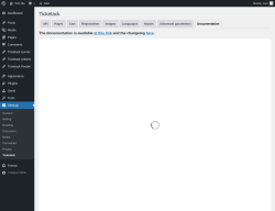 Page screenshot: Settings → Ticketack → 
                    Documentation                