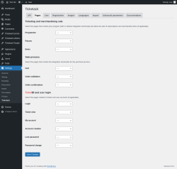 Page screenshot: Settings → Ticketack → 
                    Pages                