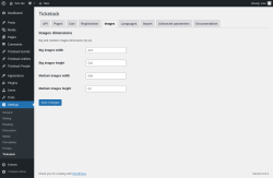 Page screenshot: Settings → Ticketack → 
                    Images                