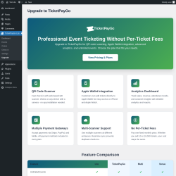 Page screenshot: TicketPayGo Lite &rarr; Upgrade