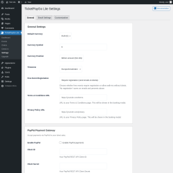 Page screenshot: TicketPayGo Lite &rarr; Settings