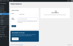 Page screenshot: TicketPayGo Lite &rarr; Check-in
