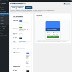 Page screenshot: TicketPayGo Lite &rarr; Settings &rarr; 
                Customization            