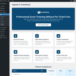 Page screenshot: TicketPayGo Lite &rarr; Upgrade