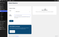 Page screenshot: TicketPayGo Lite &rarr; Check-in