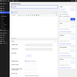 Page screenshot: Events &rarr; Add New Event