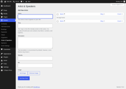 Page screenshot: Events &rarr; Artist & Speakers