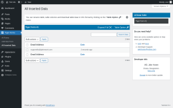 Page screenshot: Tiger Forms &rarr; All Inserted Data