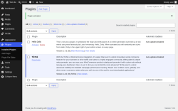 Page screenshot: Plugins &lsaquo; Test site &mdash; WordPress