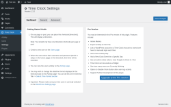 Page screenshot: Time Clock → Settings