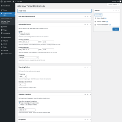 Page screenshot: Timed Content rules → Add new Timed Content rule