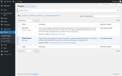 Page screenshot: Plugins ‹ Test site — WordPress