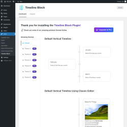 Page screenshot: Tools → Timeline Block