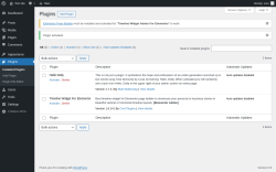 Page screenshot: Plugins ‹ Test site — WordPress