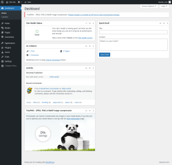 Page screenshot: Dashboard &lsaquo; Test site &mdash; WordPress
